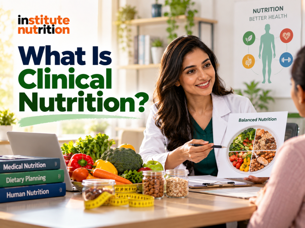 Dietitian explaining clinical nutrition and balanced dietary planning